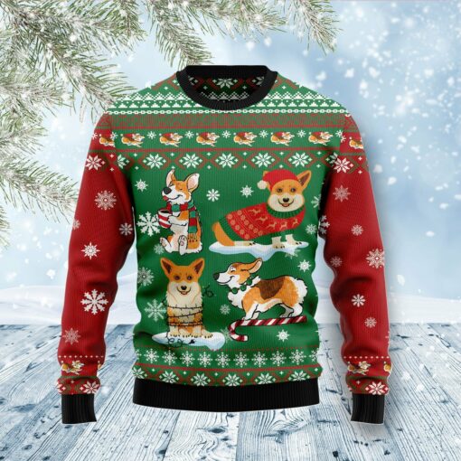 1664093662b26b899b25 Corgi snow day Christmas sweater