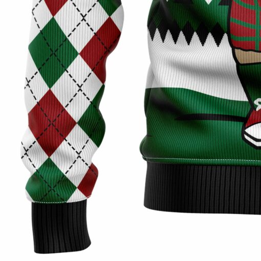 16640936667513792f07 Golfer Santa Christmas sweater
