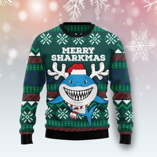 1664093746bc1b89eda4 Merry sharkmas Christmas sweater