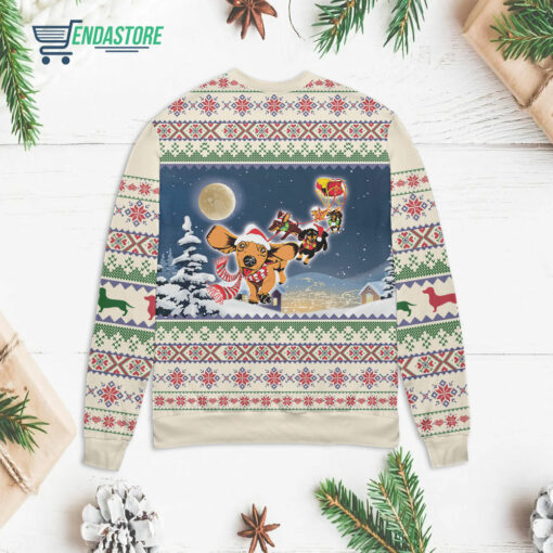 Back 72 1 16 Walkin in a weiner wonderland dachshund Christmas sweater