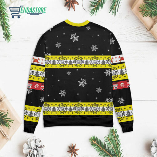 Back 72 19 Firefighter made a Christmas tree Christmas sweater