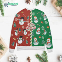 Back 72 2 7 Two part green and red with snowman Christmas sweater