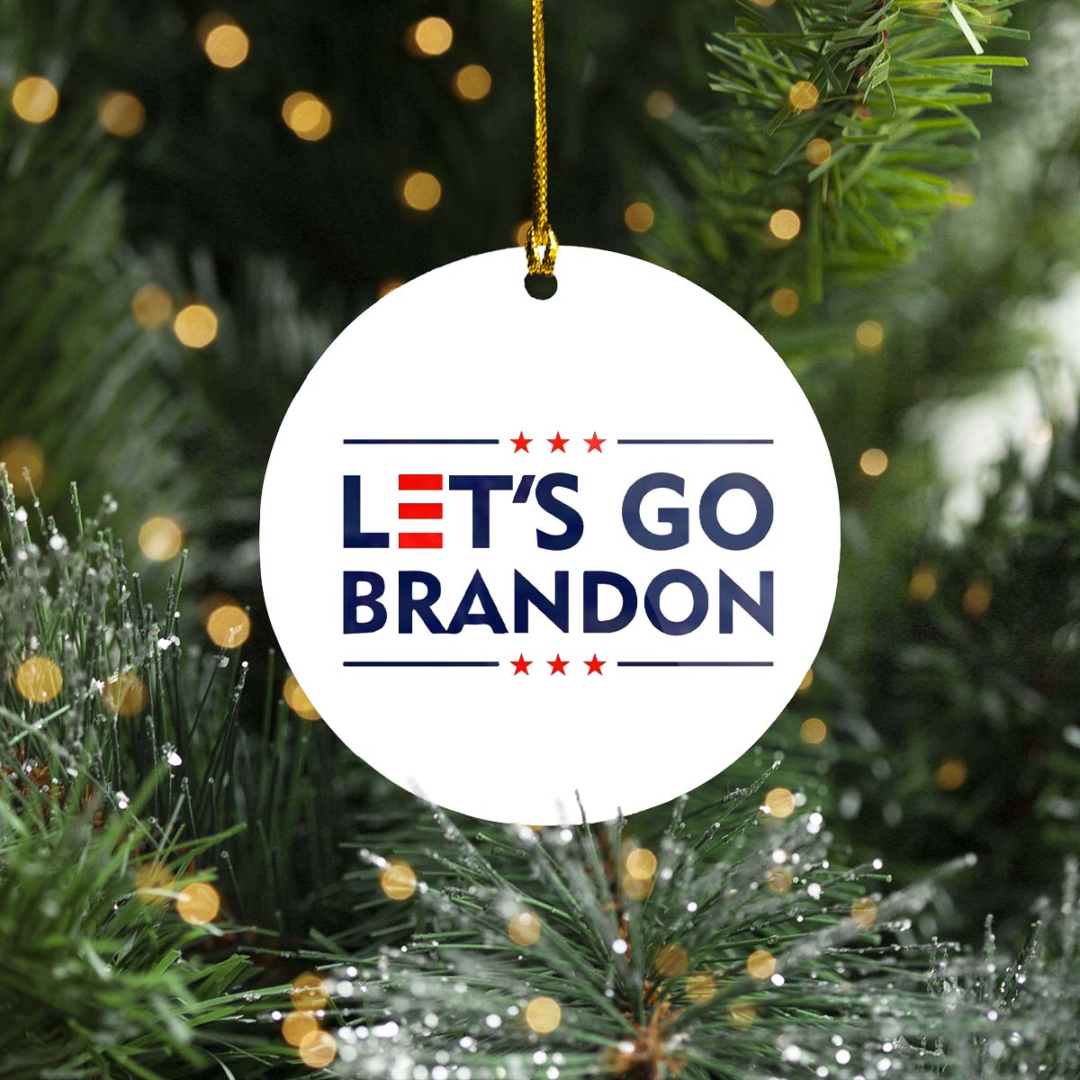 Let's Go Brandon FJB Christmas Ornament 