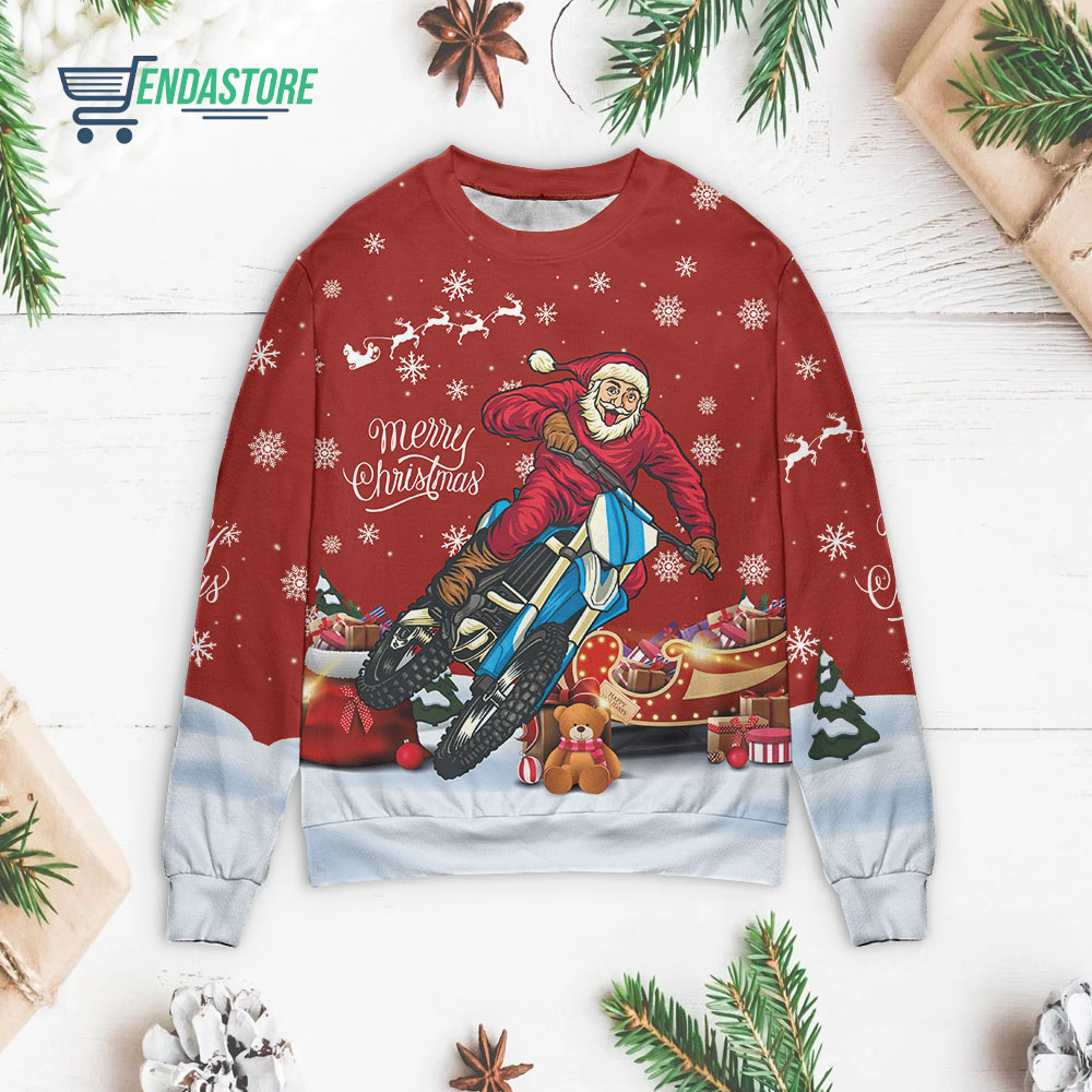 Motocross Ride Dirt biker Christmas sweater - Endastore.com