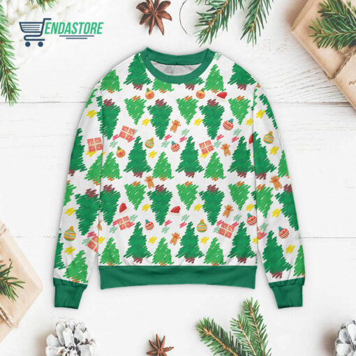 Front 72 1 33 Jingle Jingle Xmas tree pattern Christmas sweater