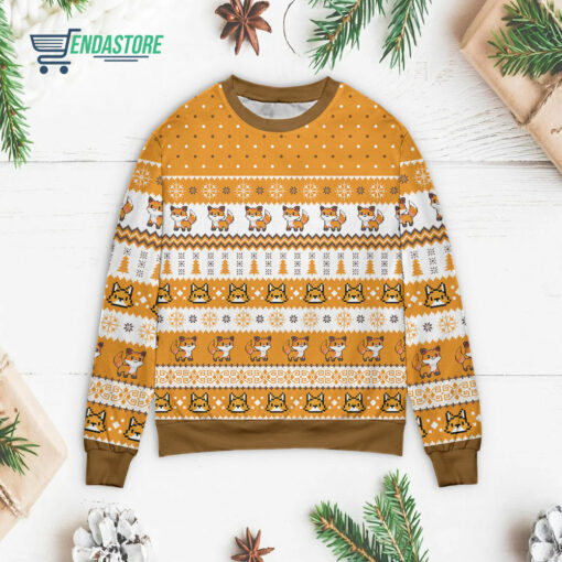 Front 72 1 39 Orange Fox Christmas sweater