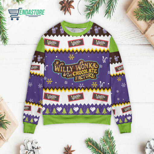 Front 72 12 Willy Wonka and the chocolate factory Christmas sweater