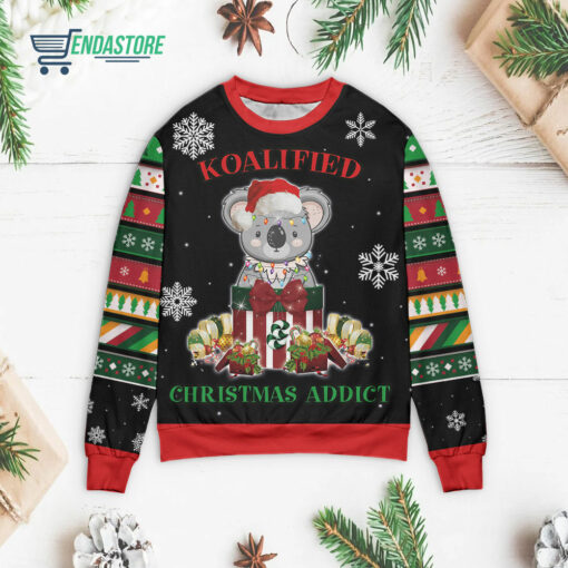 Front 72 15 Koalified christmas addict Christmas sweater