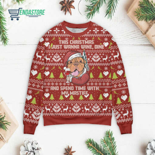 Front 72 2 9 This Christmas I just wanna wine dine Christmas sweater