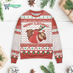 Front 72 3 2 Merry slothmas Christmas sweater