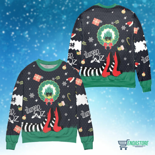 Front Back 2 1 The wizard of oz Christmas sweater