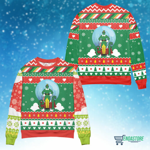 Front Back 9 Elf Christmas sweater