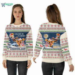 Mockup Sweatshirt 3D 1 17 Walkin in a weiner wonderland dachshund Christmas sweater