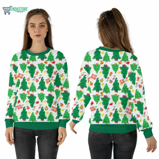Mockup Sweatshirt 3D 1 34 Jingle Jingle Xmas tree pattern Christmas sweater
