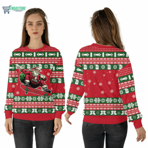 Mockup Sweatshirt 3D 1 38 Santa Claus skateboard Christmas sweater