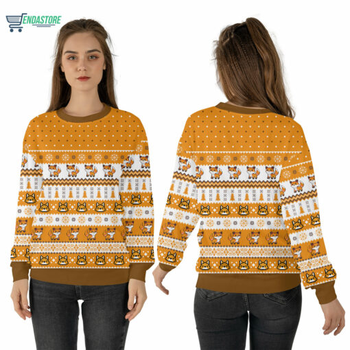 Mockup Sweatshirt 3D 1 40 Orange Fox Christmas sweater