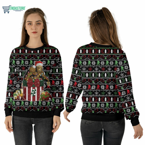 Mockup Sweatshirt 3D 10 Big foot Christmas sweater