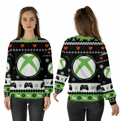Mockup Sweatshirt 3D 2 1 X box Christmas sweater