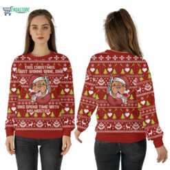 Mockup Sweatshirt 3D 2 10 This Christmas I just wanna wine dine Christmas sweater