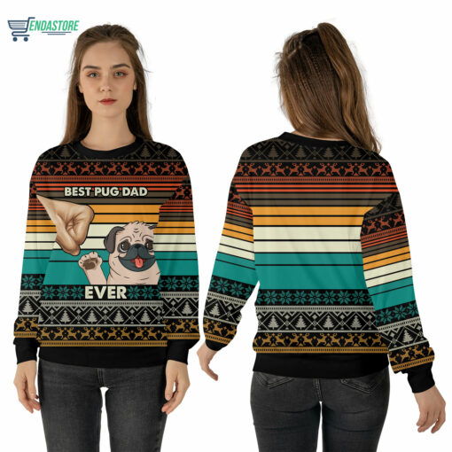 Mockup Sweatshirt 3D 21 Dog lovers best pug dad ever Christmas sweater