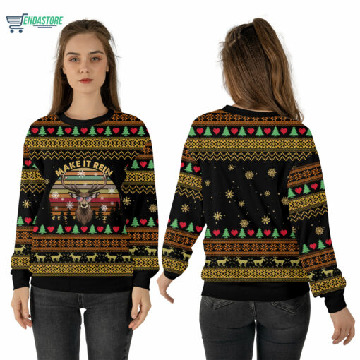 Mockup Sweatshirt 3D 29 Deer make it rain Christmas sweater