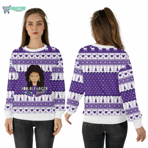 Mockup Sweatshirt 3D 3 6 You in danger girl Christmas sweater