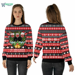 Mockup Sweatshirt 3D 60 Red Wine I'm dreaming of a wine Christmas sweater