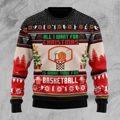1632383094873dacfb4e All I want for Christmas is more time for basketball Christmas sweater
