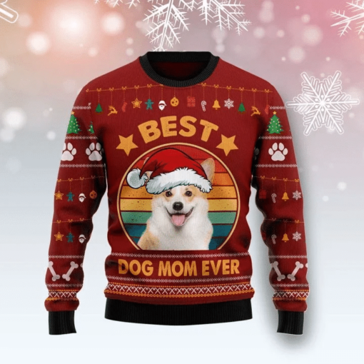 16323936356c820c4ace Corgi best dog mom ever Christmas sweater