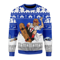 16324585706560f85f52 Jesus Skateboarding Christmas sweater
