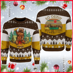 16324586104940b1d934 A bear with beer vintage camping Christmas sweater