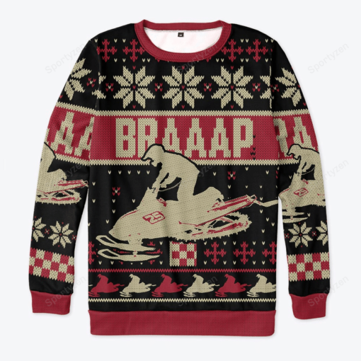 1635176784664 Braaap Snowmobile Christmas sweater