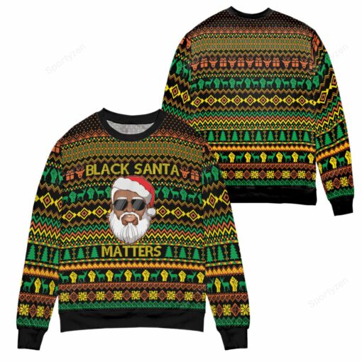 1637223675675 Black Santa matters Christmas sweater