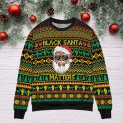 1637223675686 Black Santa matters Christmas sweater