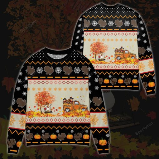 1637566339209 Turkey chicken truck thanksgiving Christmas sweater