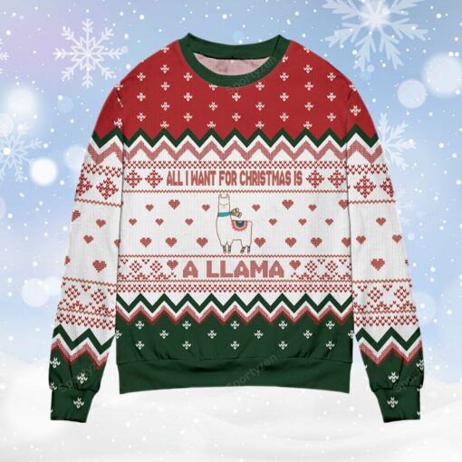 1637804127452 All I want for Christmas is a Llama Christmas sweater