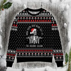 1638788006710 Skull Santa when you're dead inside Christmas sweater