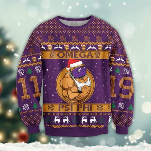 1639019953920 Bulldog Omega psi phi Christmas sweater