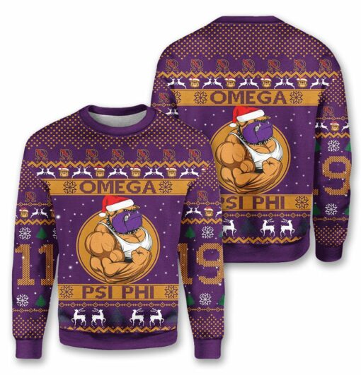 1639020018665 Bulldog Omega psi phi Christmas sweater