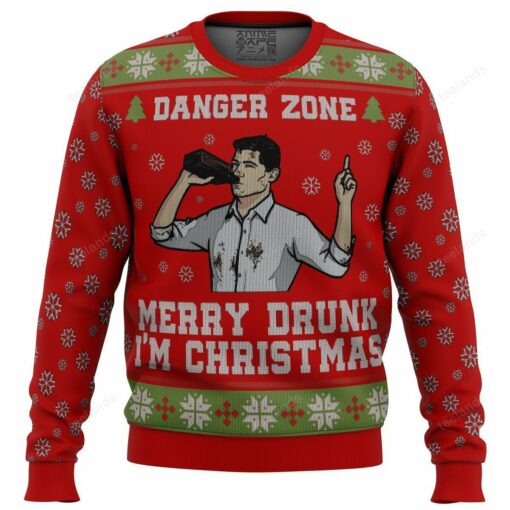16596913155fb9850bd4 Danger zone merry drunk i'm Christmas sweater
