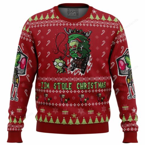 1659691315610273545e Zombie zim stole Christmas sweater