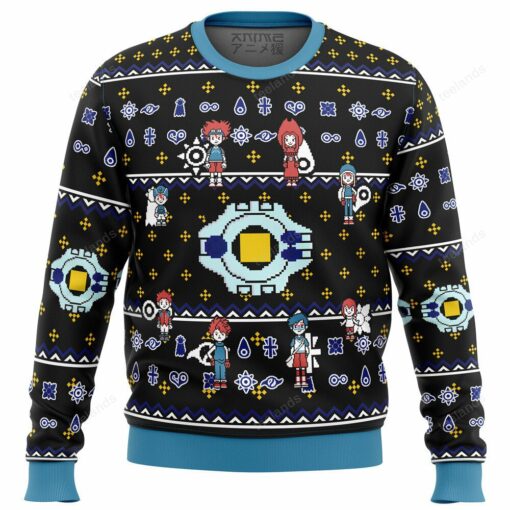 1659691342faeb09e54e Digimon characters Christmas sweater