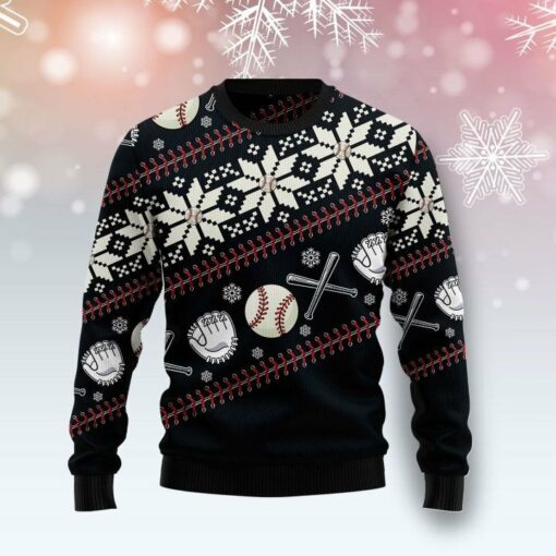 16640937697f04471b7c Baseball Christmas sweater