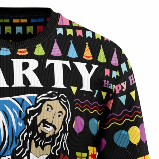 166409377421a3f8327a Jesus party savior Christmas sweater