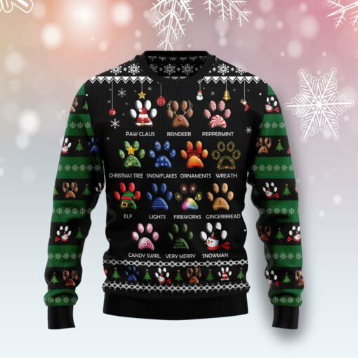 166409405339b9e2a0db Dog pawprint Christmas sweater