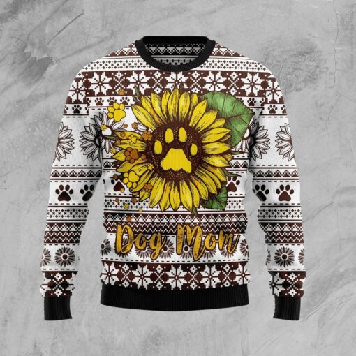 16640940820f18914edc Dog mom Sunflower Christmas sweater