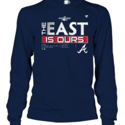 99d56b42 b68e 44b2 b005 bfa8ab40c9f6 2400 front sport navy The east is ours braves shirt