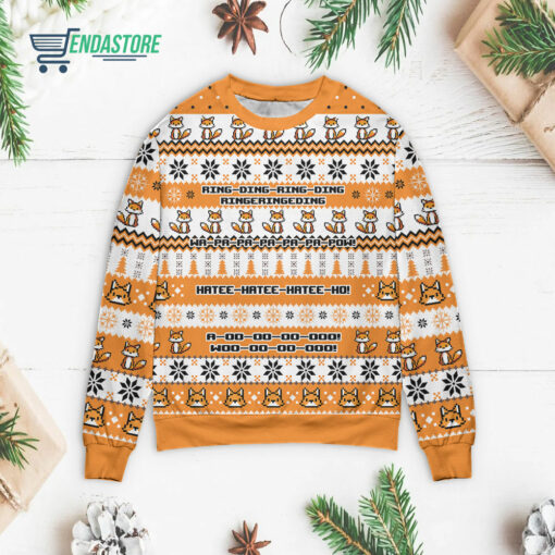 Front 72 1 18 What does the fox say Christmas Sweater