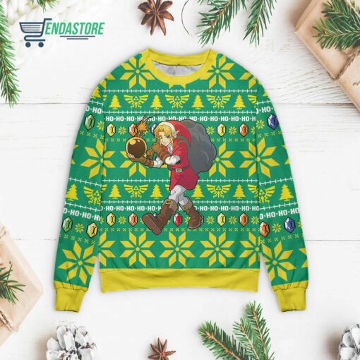 Front 72 15 Zelda Santa Link Christmas sweater