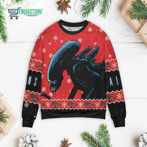 Front 72 3 1 Alien Xenomorph Christmas sweater